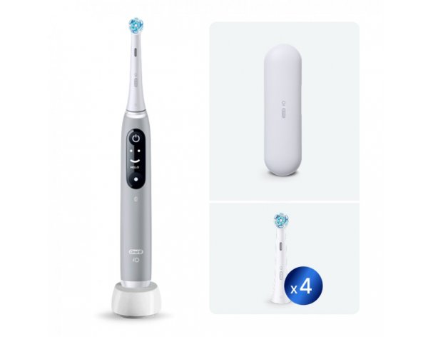 Щетка зубная электрическая Oral-B iO 6 Grey Opal + дополнительные насадки Oral-B 4 шт