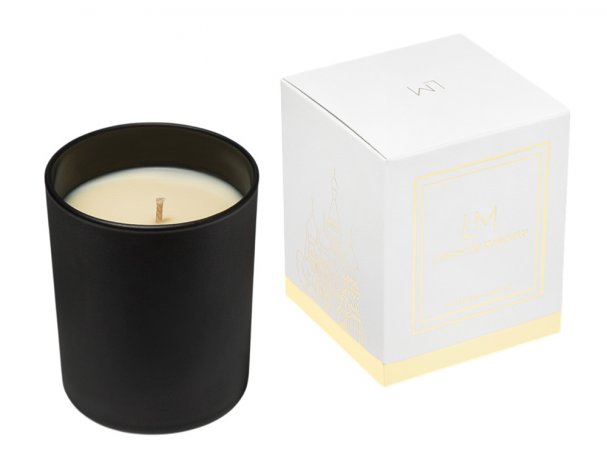 Scented candle Lights of Moscow in a black Mystery glass, Exclusive collection, 250 ml (268811N)