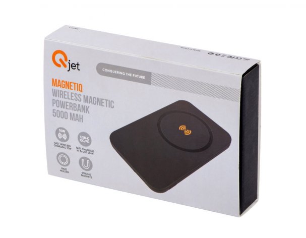 Battery external wireless magnetic Qjet MagnetIQ, 5000 mah, 10 W, grey (590970)