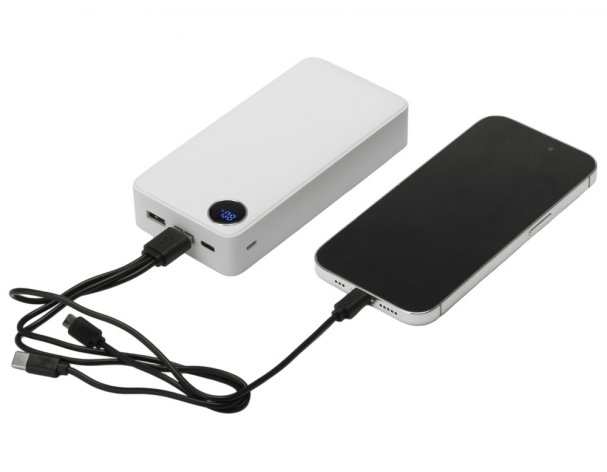 Аккумулятор внешний Evolt Mild Pro c быстрой зарядкой QC/PD, 20 000 mAh, белый (591246)