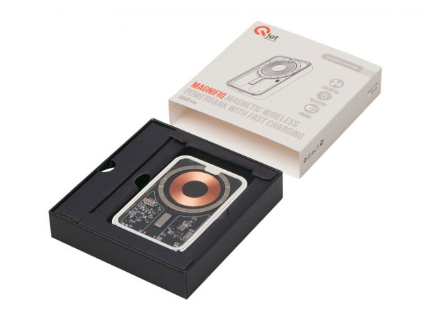 Аккумулятор внешний беспроводной магнитный Qjet MagnifIQ с QC\PD, 10000 мАч, 15 Вт, белый (597126)