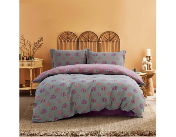 Bedding set Arya Little Pumpkins single grey, lilac 8680943253491
