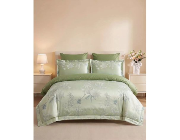 Комплект постельного белья Arya Prestige Emerald семейный Зелёный, Синий 8680943260284