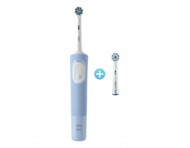 Щетка зубная электрическая Oral-B Vitality Pro D103.423.3H Голубая + насадка Oral-B EB60 Sensitive Clean, 1 шт.