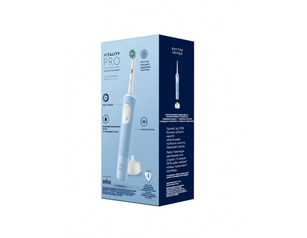 Щетка зубная электрическая Oral-B Vitality Pro D103.423.3H Голубая + насадка Oral-B EB60 Sensitive Clean, 1 шт.