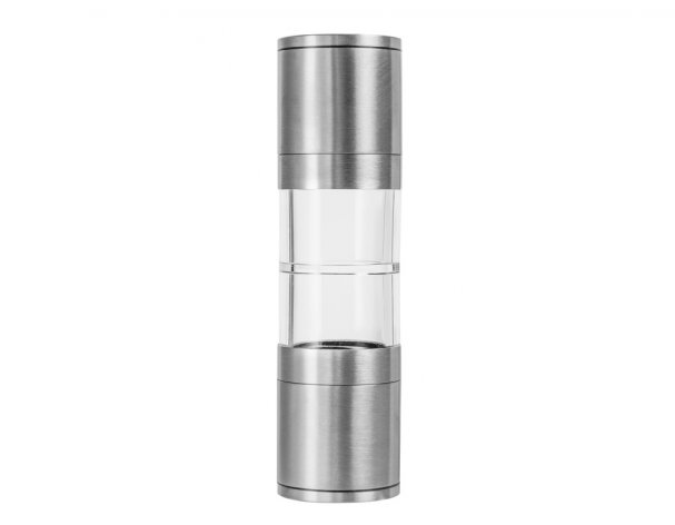 Mill double mechanical Eat&Bite Twin salt and pepper, silver/transparent (627016)