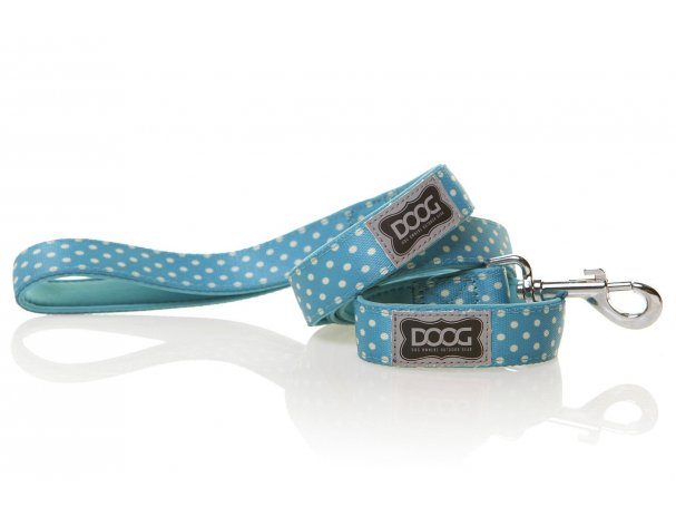Dog leash Doog Snoopy, 130x2.5 cm, blue with white speckles, L