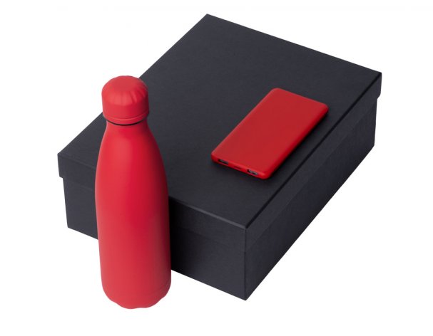 Gift set Color It with thermal bottle and power bank C1, 5000 mAh, red (210124.04)