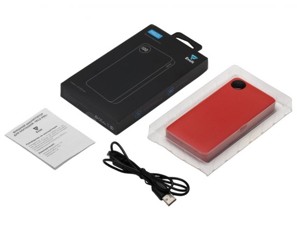 Аккумулятор внешний с дисплеем Evolt Mild, 10 000 mAh, красный (591231)