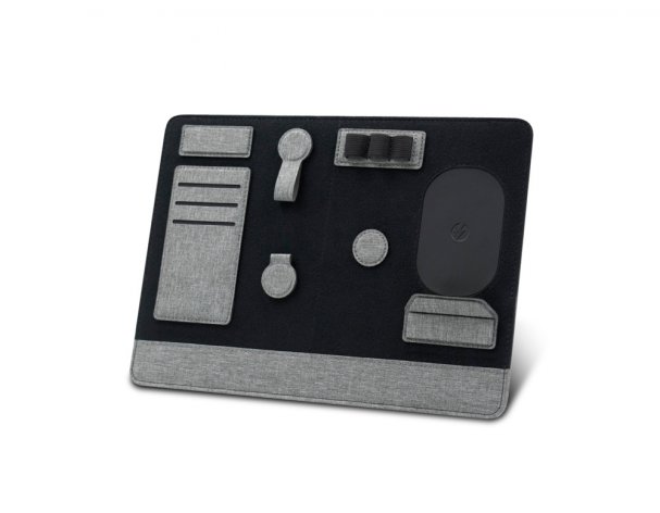 Clipboard Pro Folding Laptop Stand and Accessory Organizer Brand Charger, Gray (833121)