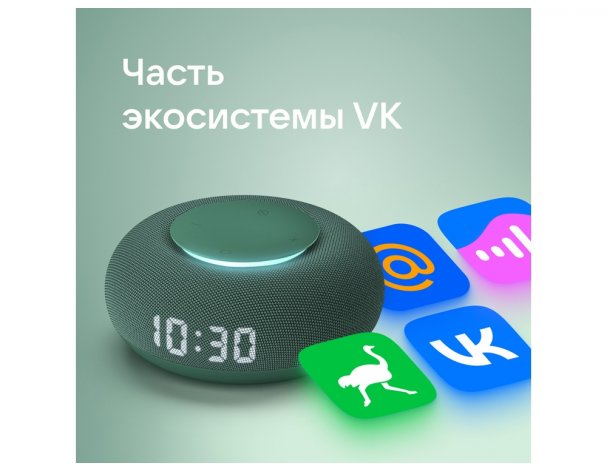 Smart speaker VK Capsule Mini with voice assistant Marusia coniferous green