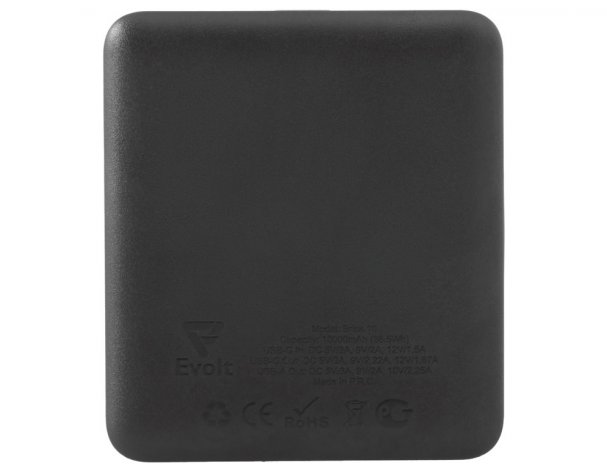 Battery external Evolt Brick 10 with quick charge QC/PD, 10000 mAh, black (392317)