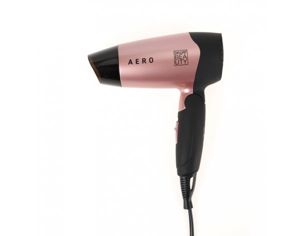 Фен дорожный Dewal Beauty Aero чёрно-розовый RA-HD1002-Rose