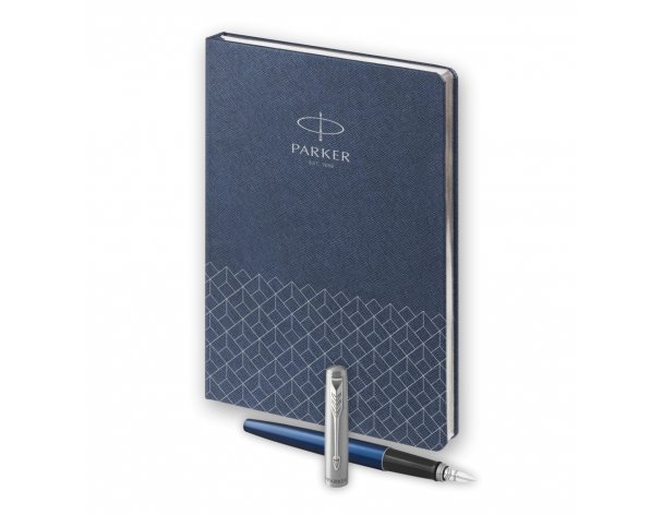 Ручка перьевая Parker Jotter Royal Blue CT, Mblue и ежедневник недатированный, синий (PRPS2030950)
