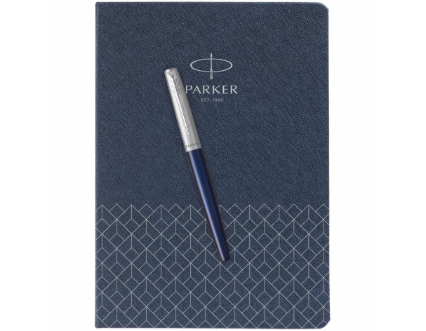 Ручка перьевая Parker Jotter Royal Blue CT, Mblue и ежедневник недатированный, синий (PRPS2030950)