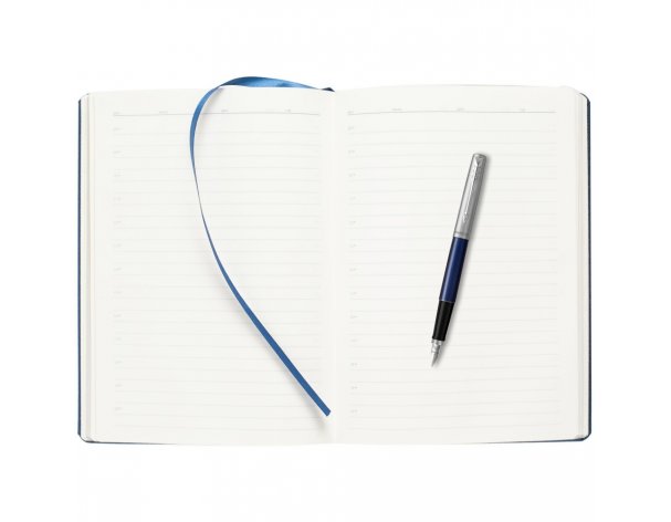 Ручка перьевая Parker Jotter Royal Blue CT, Mblue и ежедневник недатированный, синий (PRPS2030950)
