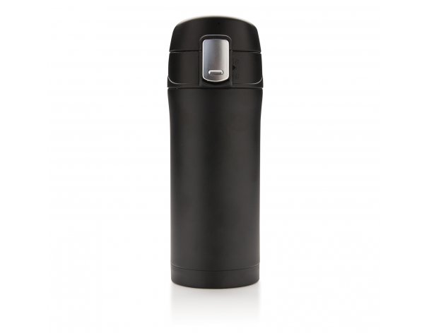 Mug thermal XD Collection Easy Lock made of recycled RCS stainless steel, 300 ml, black (P435.061)