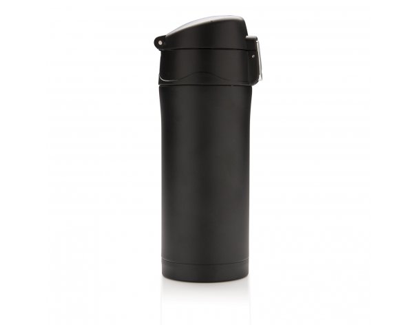 Mug thermal XD Collection Easy Lock made of recycled RCS stainless steel, 300 ml, black (P435.061)