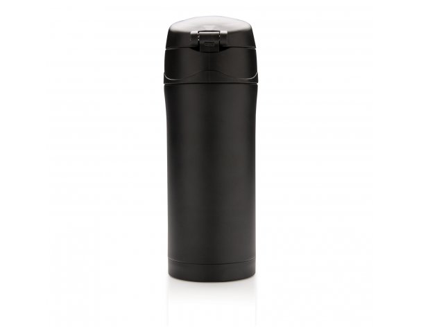 Mug thermal XD Collection Easy Lock made of recycled RCS stainless steel, 300 ml, black (P435.061)