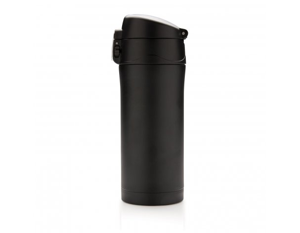 Mug thermal XD Collection Easy Lock made of recycled RCS stainless steel, 300 ml, black (P435.061)