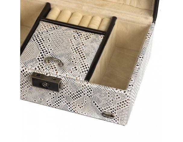 Jewelry box Jardin D'Ete, beige-gold color, snake, 18.3x12.3x8.6 cm