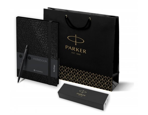 Gift set: ballpoint pen Parker Jotter XL SE20 Monochrome and an undated diary, black cut, black