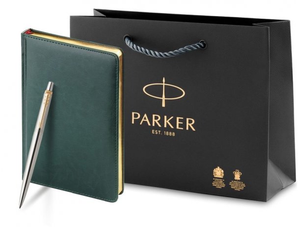 Ручка шариковая Jotter Essential + ежедневник недатированный , темно-зеленый (PR4B-SETSLR1G)