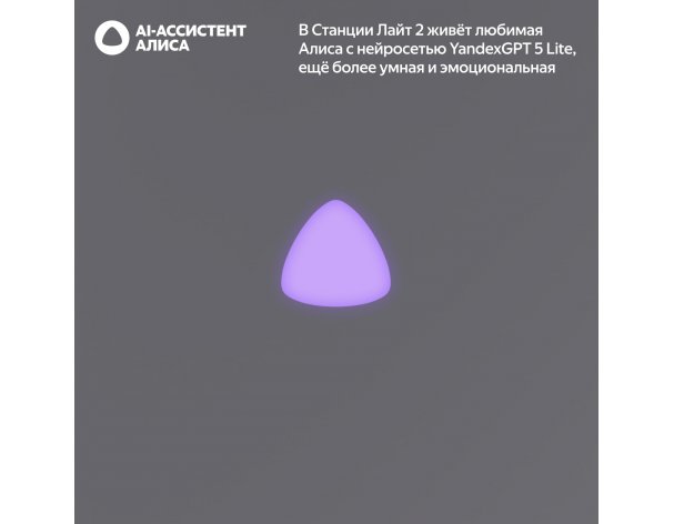 Колонка умная Яндекс Станция Лайт 2 с Алисой, без часов, 6 Вт, модель YNDX-00028 (серый)