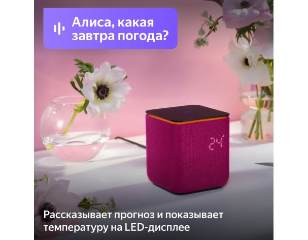 Smart speaker Yandex Station Midi with Zigbee, YNDX-00054 (crimson)