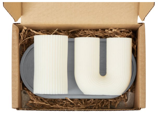 Set of candles on a stand Kiana Aris (white, gray)