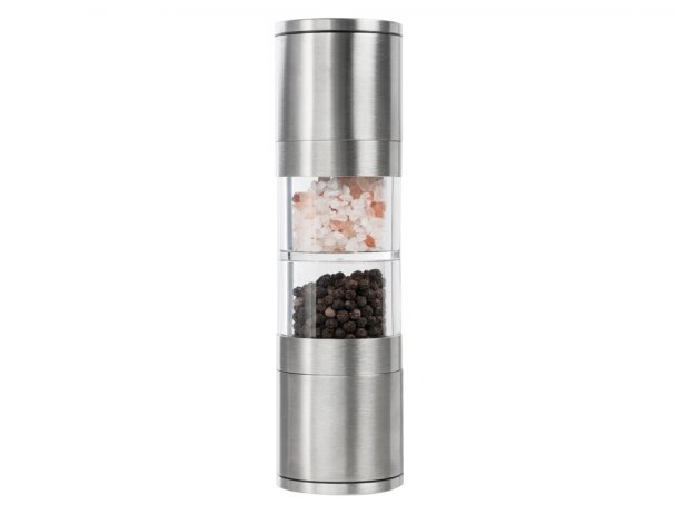 Mill double mechanical Eat&Bite Twin salt and pepper, silver/transparent (627016)