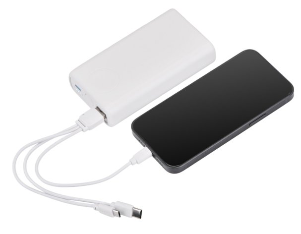 Аккумулятор внешний беспроводной 2-в-1 Qjet с функцией зарядки Apple Watch, QC/PD AtomIQ, 10000 мАч, белый (595846)