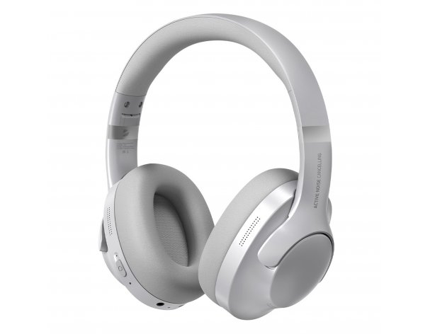 Headphones wireless over‑ear Deppa Stereo Ultra ANC, silver (1-44303)