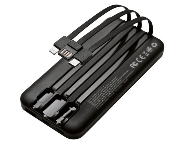 Gift set Lettertone Tesla with an A5 notepad, pen, and 10,000 mAh power bank, black