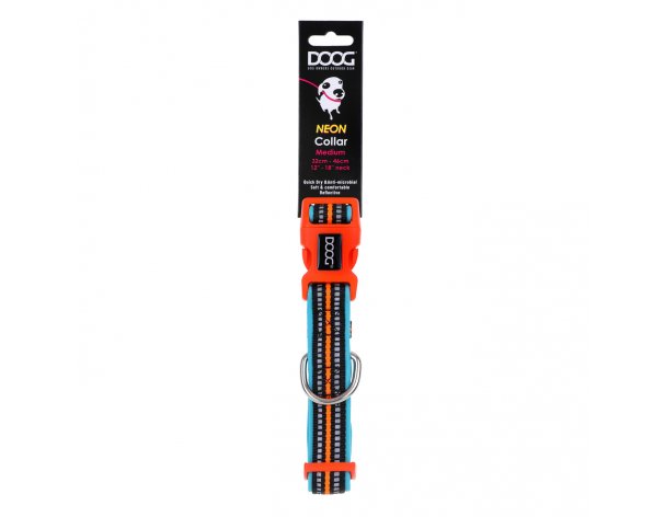 Dog collar Doog Neon Beethoven, Black-Orange, 42-62 cm (COLBEET-L)
