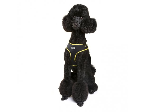 Harness for dogs Doog Neoflex Bolt, black with yellow edging, S (HARBOLT-S)