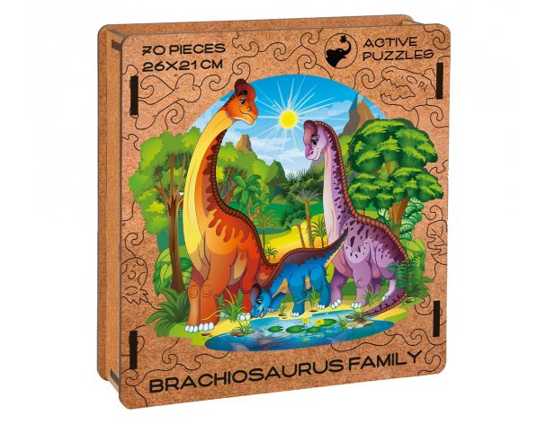 Пазл деревянный Active Puzzles Семья брахиозавров