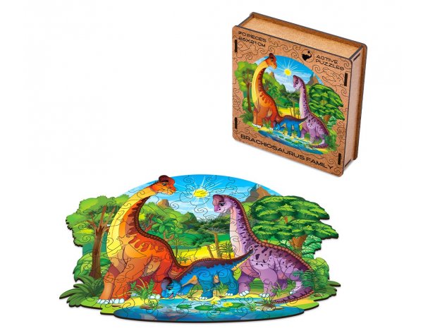 Пазл деревянный Active Puzzles Семья брахиозавров