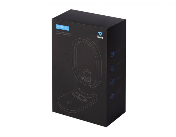 Charging station wireless 4-in-1 Evolt Portal with lamp, 15 W, white (592206)