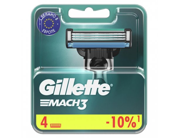 Кассеты сменные для бритвы Gillette Mach3 4 шт.