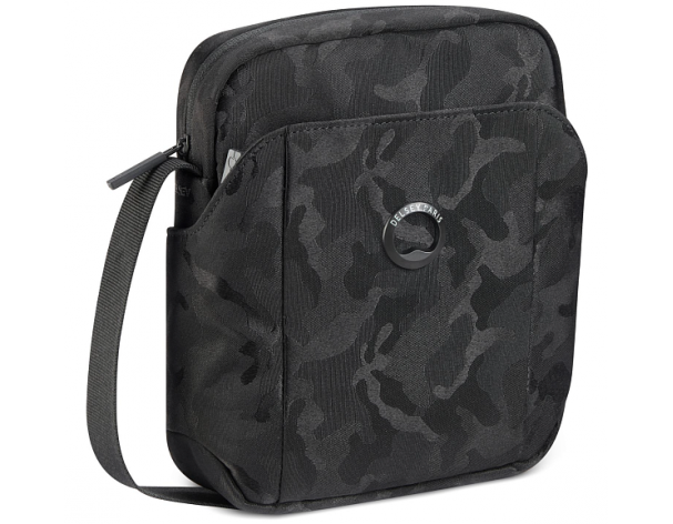 Shoulder bag Delsey Picpus, 18x21.5x6 cm, black camouflage (00335411210)