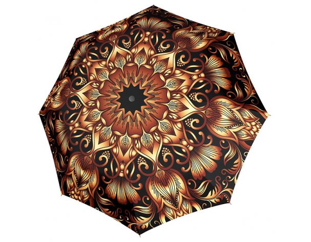 Umbrella-cane Doppler Fiber Flex Automatic 3x3x88 cm, stained glass, beige-brown (740765SWI)
