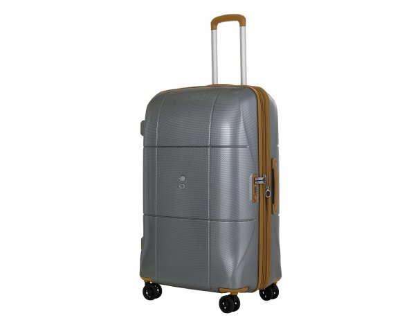 Suitcase Echolac Atlas Pro 4-wheel, 52x75x30 cm, silver (1124TS080919280)