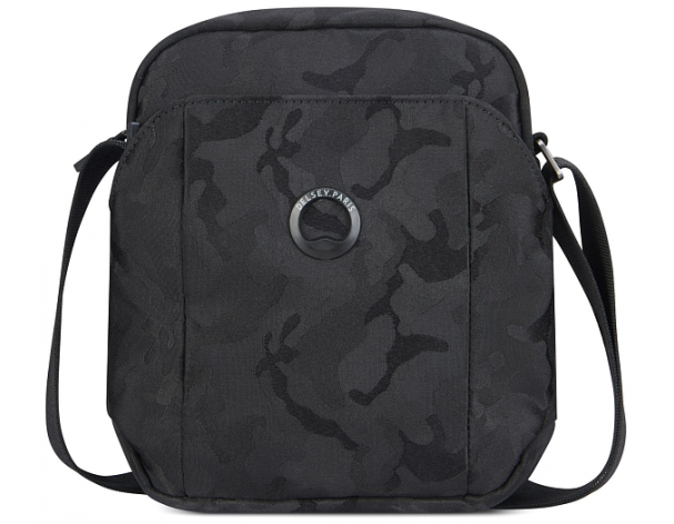 Shoulder bag Delsey Picpus, 18x21.5x6 cm, black camouflage (00335411210)