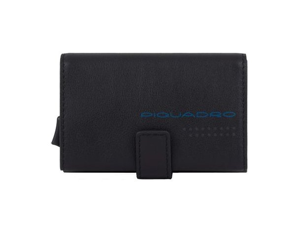Case for credit card Piquadro Urban, 6.2x2x10 cm, genuine leather, black (PP5649UB00R/NGR)