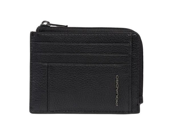 Case for credit card Piquadro Cronus, 11x1x8 cm, genuine leather, black (PP4822S134R/N)