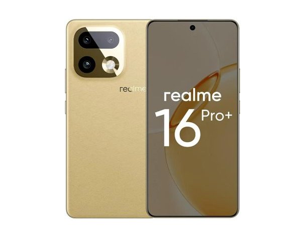 Смартфон Realme 16 Pro+ 8/256Gb, RMX5131, NFC, AMOLED, 144Гц, 7000мAч, золотистый (2164984)