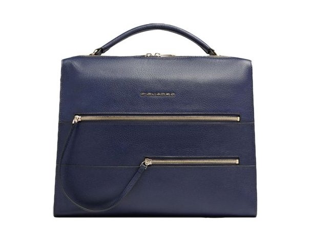 Women's business bag Piquadro Patricia, genuine leather, dark blue (2136308)
