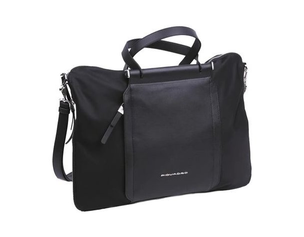 Women's business bag Piquadro Lyra, recycled fabric, black (2047554)