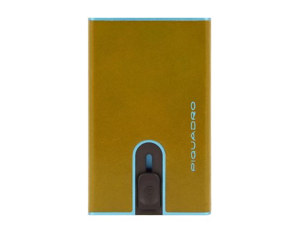 Чехол для кредитных карт Piquadro Blue Square PP4825B2BLR/G, натуральная кожа, желтый (2013901)